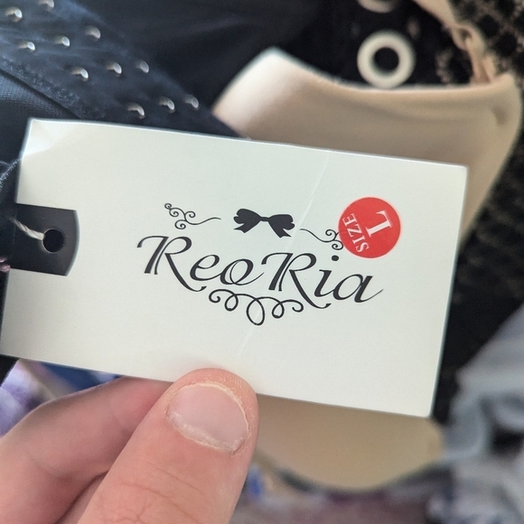 NWT Reo Ria Black Lace Corset Bra size woman's Large - Picture 2 of 8